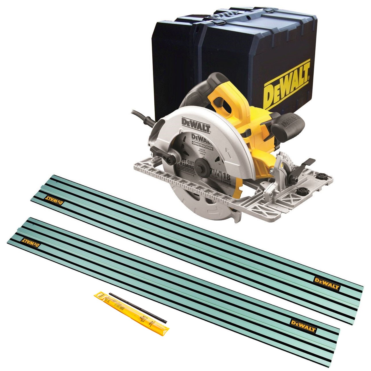 DeWalt DWE576K 240v Precision Circular Saw 190mm 2 x 1.5m Guide