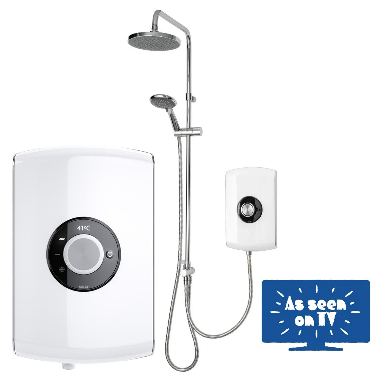 Amore DuElec Electric Shower Head | 9.5 KW | Glossy Black I Electric Shower | With Shower Head And Anti-Twist Hose | Rain Shower Head | Best Electric Shower Units For Bathroom